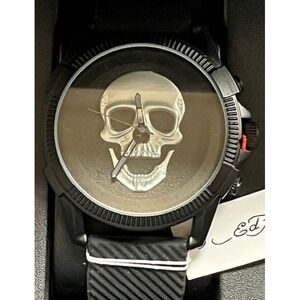 Ed Hardy Men's Silver Skullface Watch - New with tags